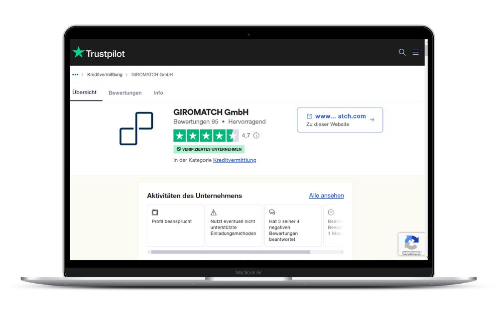 Bewertungen TrustPilot GIROMATCH