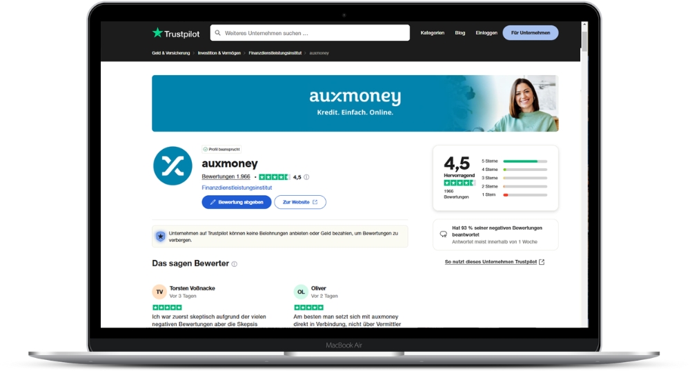 Erfahrung auxmoney trustpilot